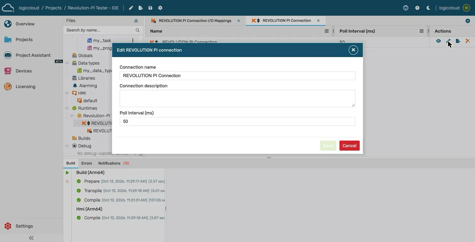 RevPi connection dialog