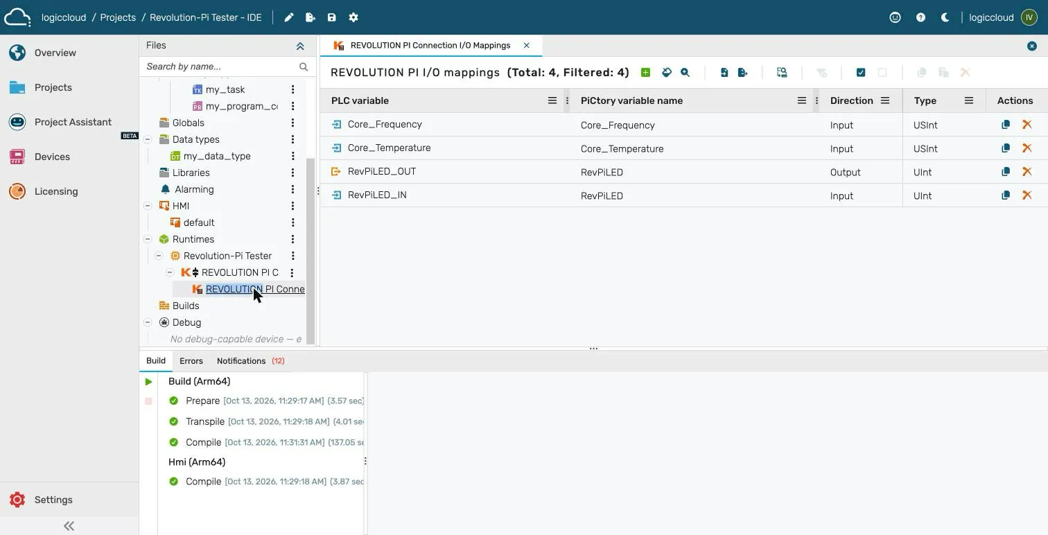 RevPi I/O mappings